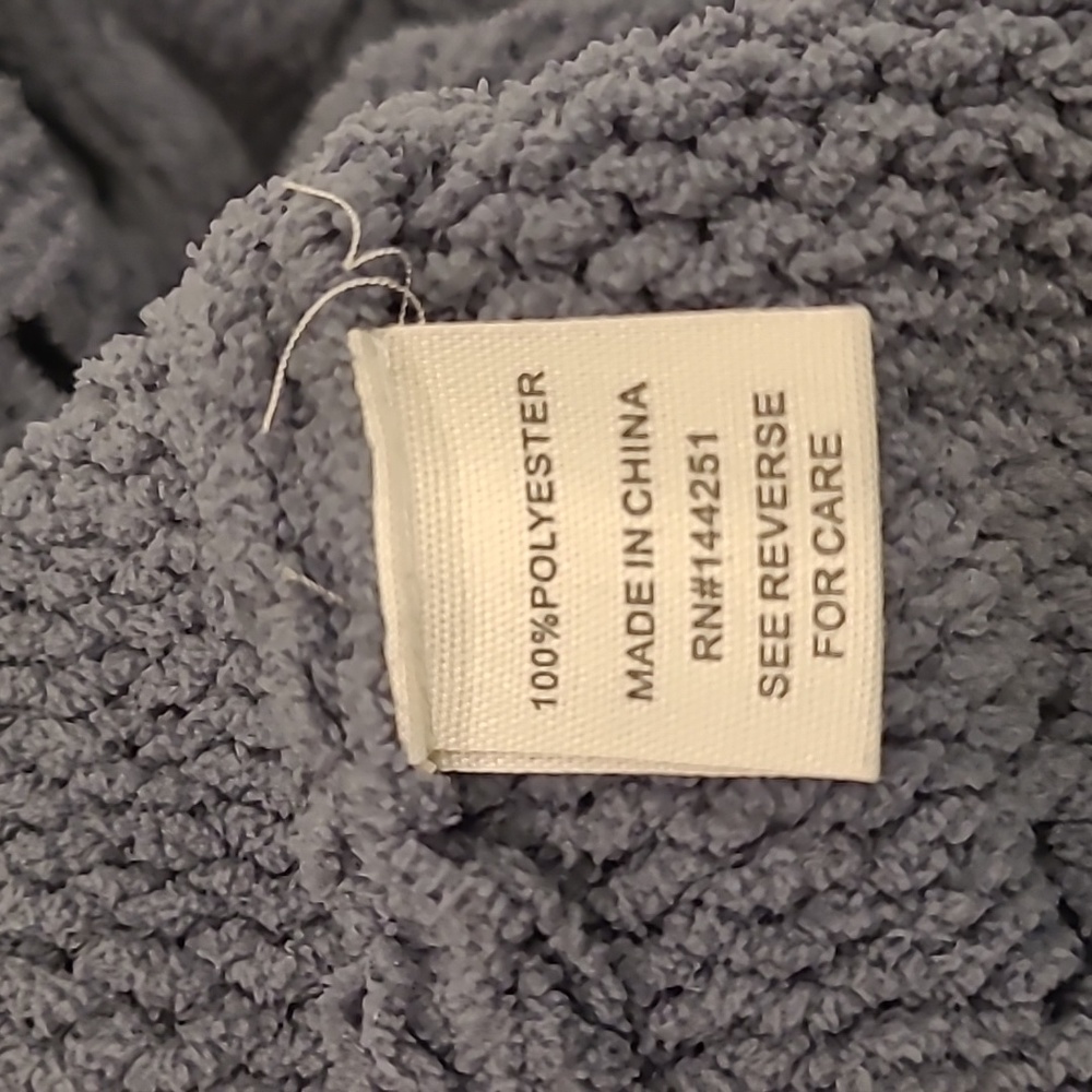 Chenille Y2k Soft Grey Cropped Baggy Enlarged Cable Sweater Sz XS Moon & Madison - Picture 9 of 10